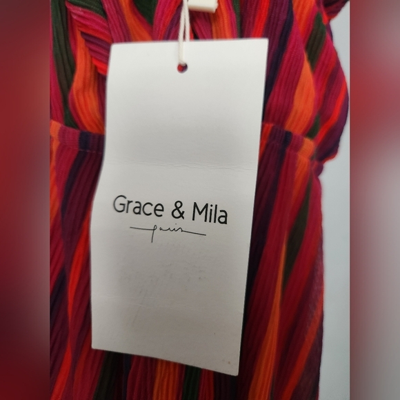NWT Grace & Mila Meredith Textuted Multi Colored Maxi Dress Medium - Picture 9 of 11